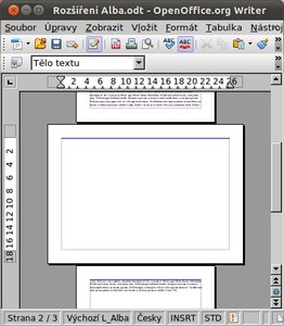 Vlož jednu stránku na šířku uvnitř dokumentu: „One landscape page inside the document“