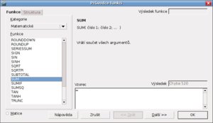 Průvodce vkládáním funkcí v Calcu