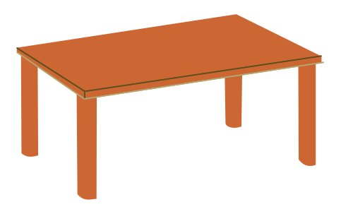 Upravený stůl v programu Draw