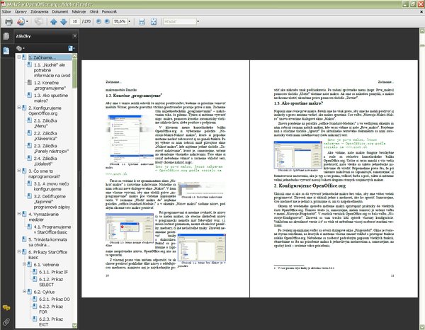 Kniha v prehliadači PDF súborov