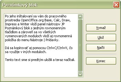 Poznámkový blok v ostatných moduloch