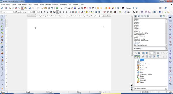 Upravený vzhled LibreOffice ve Windows 7