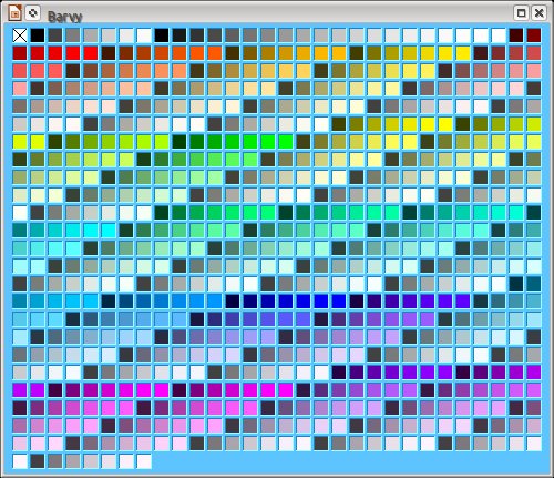Barevných odstínů si můžete do programu umístit velké množství, ale palety s velkým počtem barev se pomaleji načítají