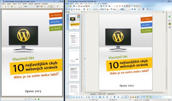 Otevřený PDF soubor v PDF prohlížeči a LibreOffice Draw