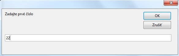 Zadáme prvé číslo