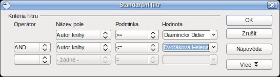 Dvě podmínky pro filtr