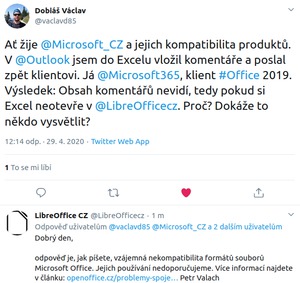 Trampoty běžných uživatelů Microsoft Office (zmíněný problém v LibreOffice/LibreOffice Online nenajdete)