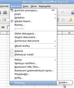 Spouštíme rozšíření Sudoku v Calcu