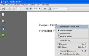 Exportovaný PDF dokument s hypertextovým odkazom