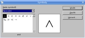 Pracovné okno „Symboly“ pred definíciou vlastných znakov