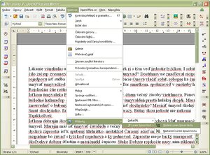 Menu „Nástroje | Prídavky | JP Lorem Ipsum Text”