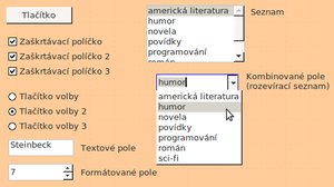 Některé ovládací prvky formuláře v Base