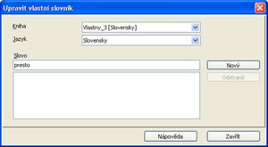 Manuálne vloženie slovíčka do slovníka