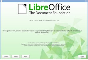A nakonec – upravené bylo též okno O LibreOffice