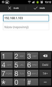 Zadání IP adresy počítače