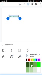Podpora pro poloprůhledné písmo zřejmě není (přinejmenším na Androidu) implementována