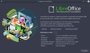 Okno O aplikace LibreOffice