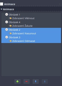Multivýběr v záložce Animace
