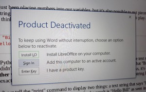Microsoft Office deaktivován - instalujte LibreOffice
