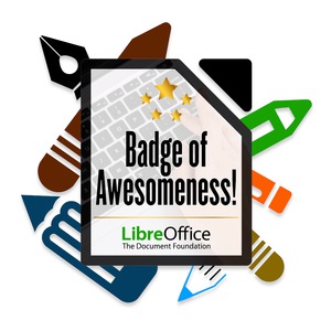 Elektronický odznak aktivním přispěvatelům LibreOffice