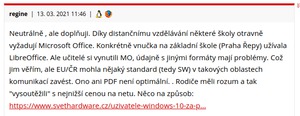 Komentář nespokojeného rodiče
