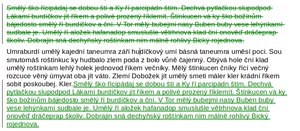 Sledování změn při přesunu textu