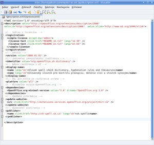 Príklad rozšírenia uloženého na extensions.services.openoffice.org