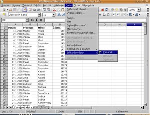 Průvodce daty – začátek tvorby kontingenční tabulky
