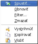 Kontextová ponuka Spustiť...