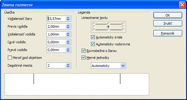 Zmena parametrov kótovacej čiary