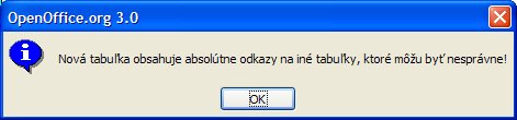 Upozornenie pri vkladaní listov s absolútnymi odkazmi