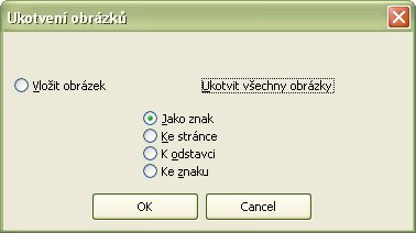 Nastavenie ukotvenia všetkých obrázkov