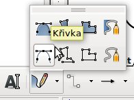 Ikona pro kreslení Bézierovy křivky