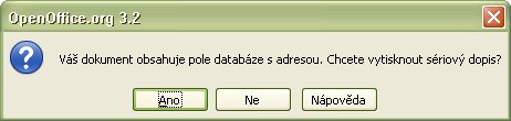 Oznam a otázka OpenOffice.org k hromadnej tlači