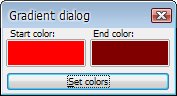 Dialogové okno pro výběr počáteční a koncové barvy gradientu
