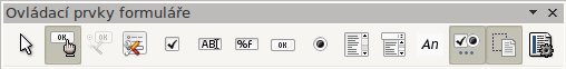 Panel nástrojů Ovládací prvky formuláře