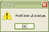 Nie je možné vytvoriť už existujúci profil