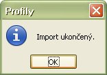 Oznam o ukončení importu profilov