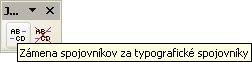 Panel nástrojov „JP Typografické spojovníky“