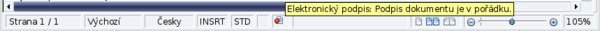 Ikona označující elektronické podepsání dokumentu