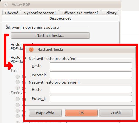 Dialogové okno pro zadávání hesel u PDF v 3.4 Beta