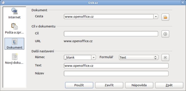 Znak – Hypertextový odkaz