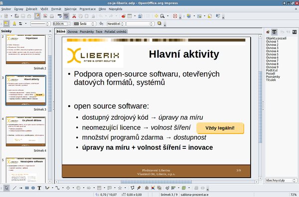 OpenOffice.org Impress 3.3 v Xubuntu