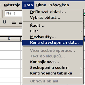 Kontrola vstupních dat