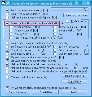 Nastavení TypoJTB﻿﻿