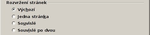 Rozvržení stránek při zobrazení dokumentu PDF