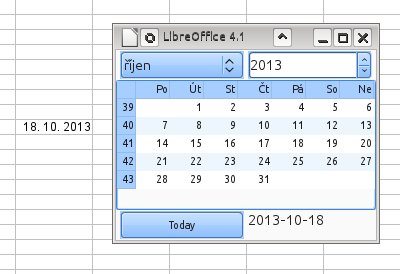 Vložené datum prostřednictvím kalendáře