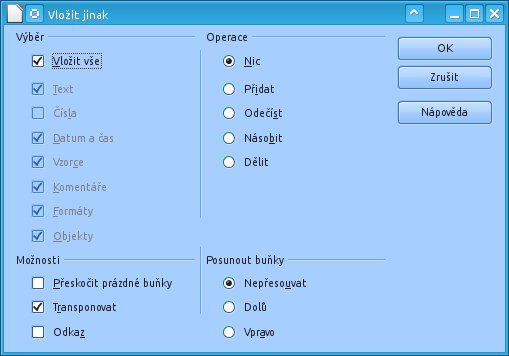 Nepovinný krok – transpozice tabulky﻿