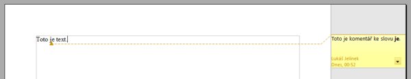 Komentář vložený k textu