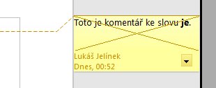 Komentář označený v záznamu změn jako smazaný